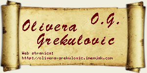 Olivera Grekulović vizit kartica